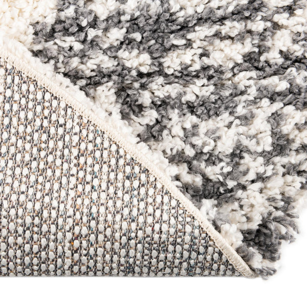 Tranquil Tides Shag Collection Area Rug -  Pebble Round White  lifestyle 85