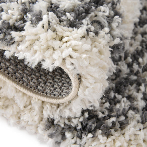 Tranquil Tides Shag Collection Area Rug -  Pebble Square White  lifestyle 65