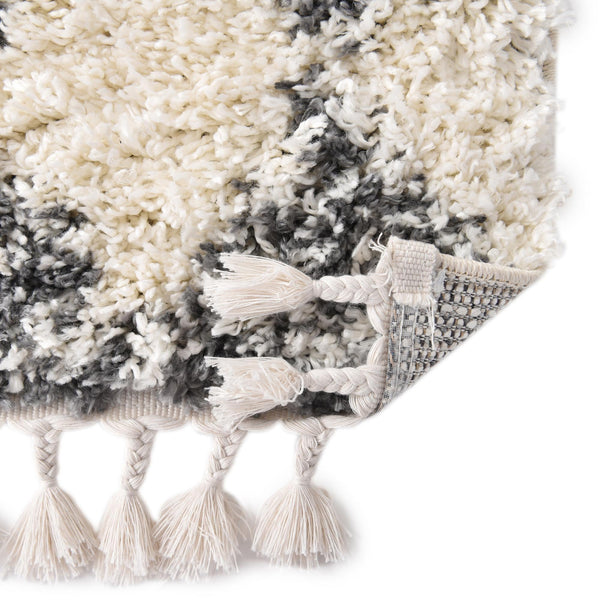 Tranquil Tides Shag Collection Area Rug -  Pebble Square White  lifestyle 86