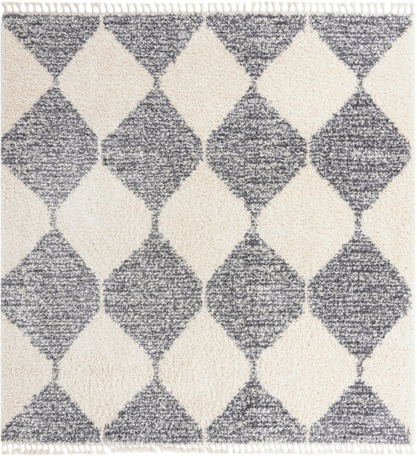 Tranquil Tides Shag Collection Area Rug -  Pebble Square White  lifestyle 37