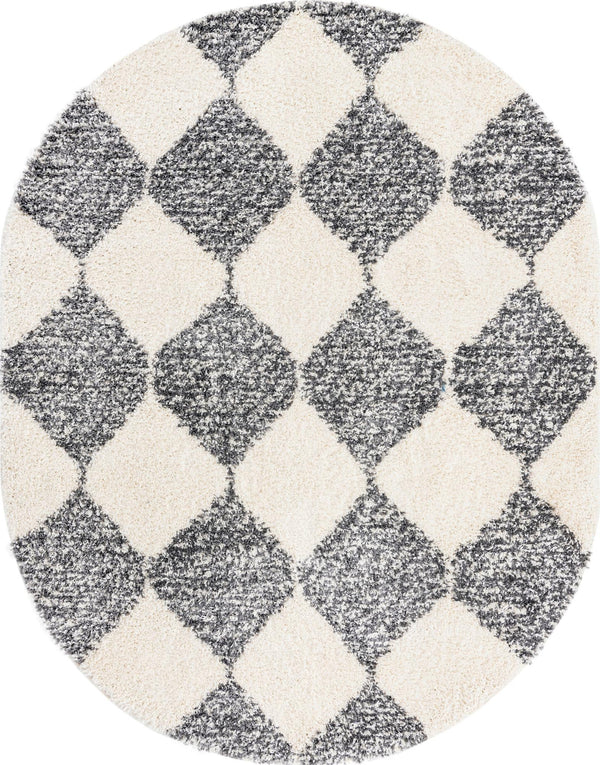 Tranquil Tides Shag Collection Area Rug -  Pebble Oval White  lifestyle 38