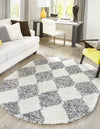 Tranquil Tides Shag Collection Area Rug -  Pebble Oval White  lifestyle 45