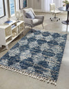 Tranquil Tides Shag Collection Area Rug -  Pebble Rectangle Blue  lifestyle 6