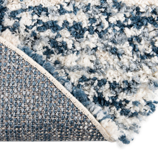 Tranquil Tides Shag Collection Area Rug -  Pebble Round Blue  lifestyle 91
