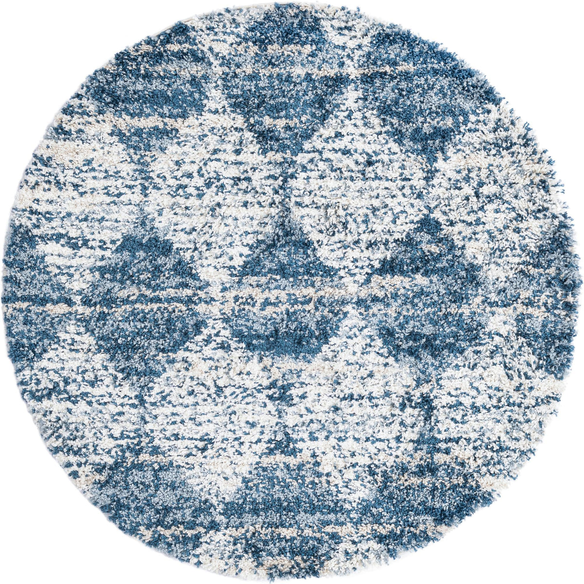 Tranquil Tides Shag Collection Area Rug -  Pebble Round Blue  lifestyle 42