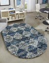 Tranquil Tides Shag Collection Area Rug -  Pebble Oval Blue  lifestyle 63
