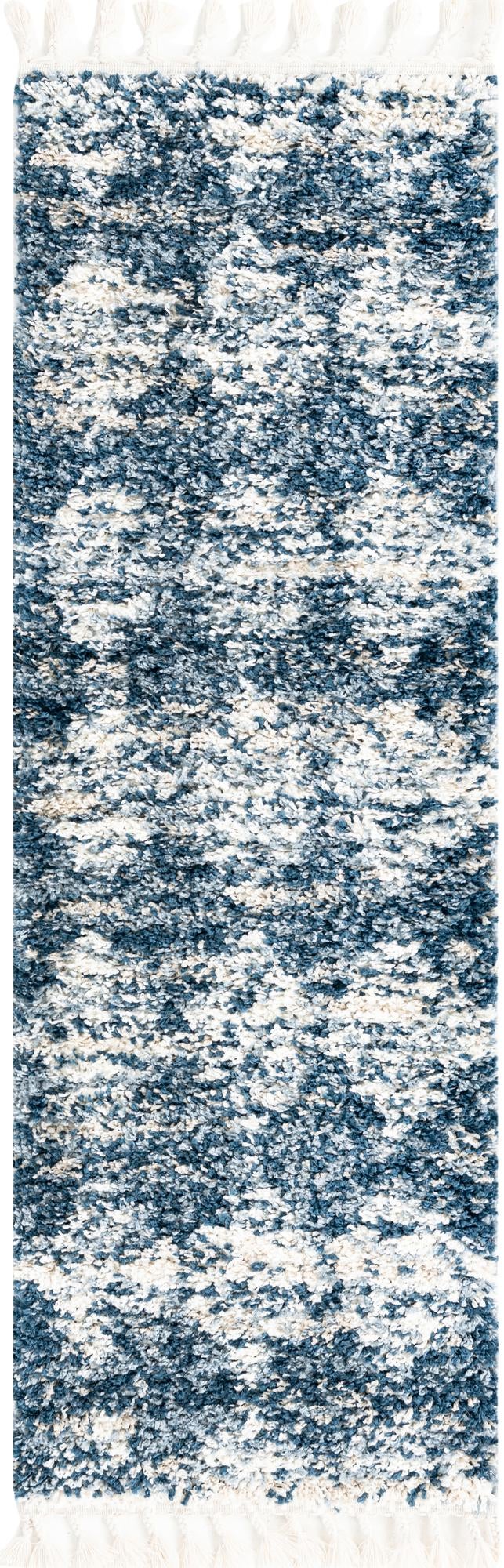 Tranquil Tides Shag Collection Area Rug -  Pebble Runner Blue  lifestyle 53
