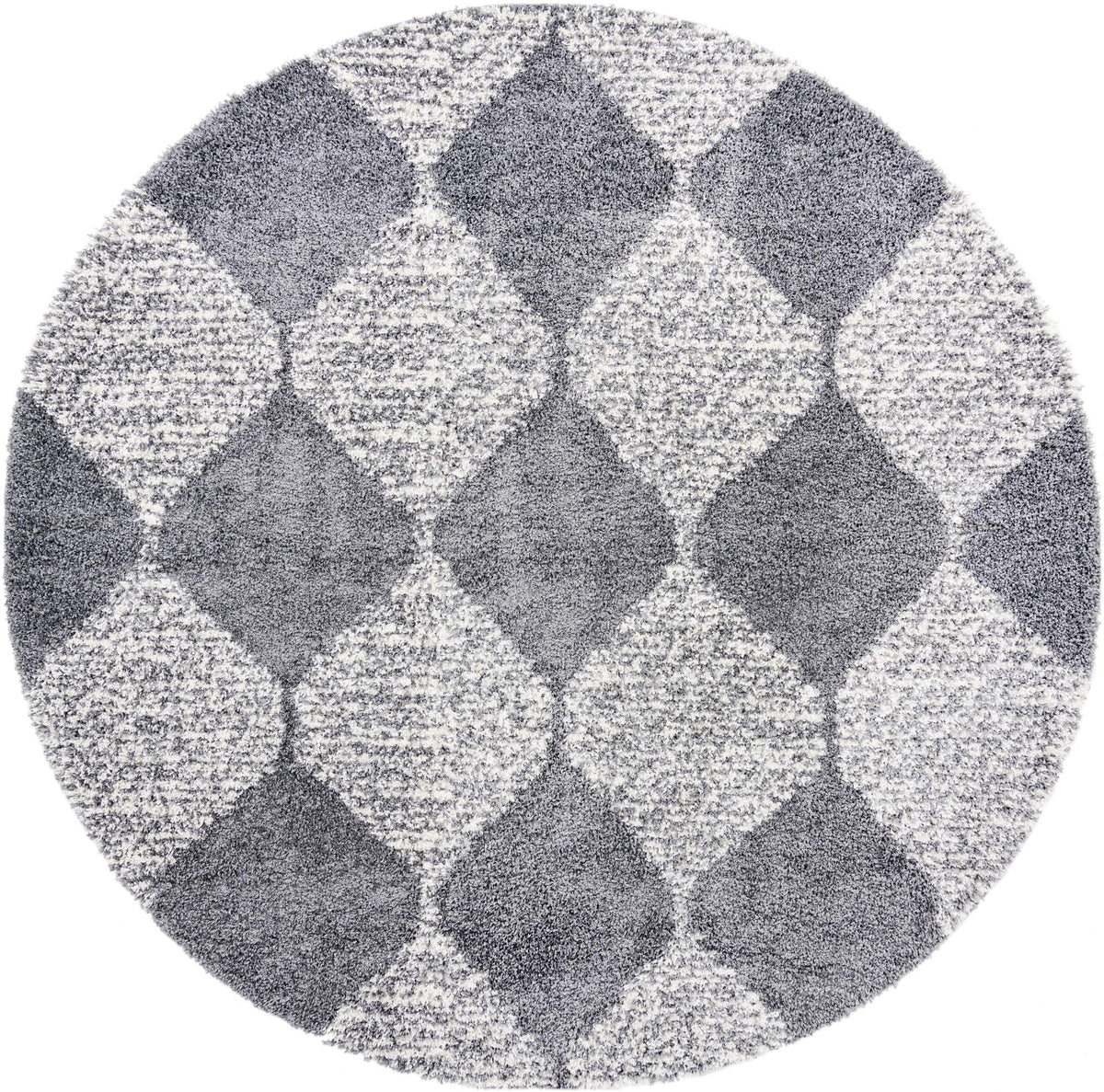 Tranquil Tides Shag Collection Area Rug -  Pebble Round Gray  lifestyle 54