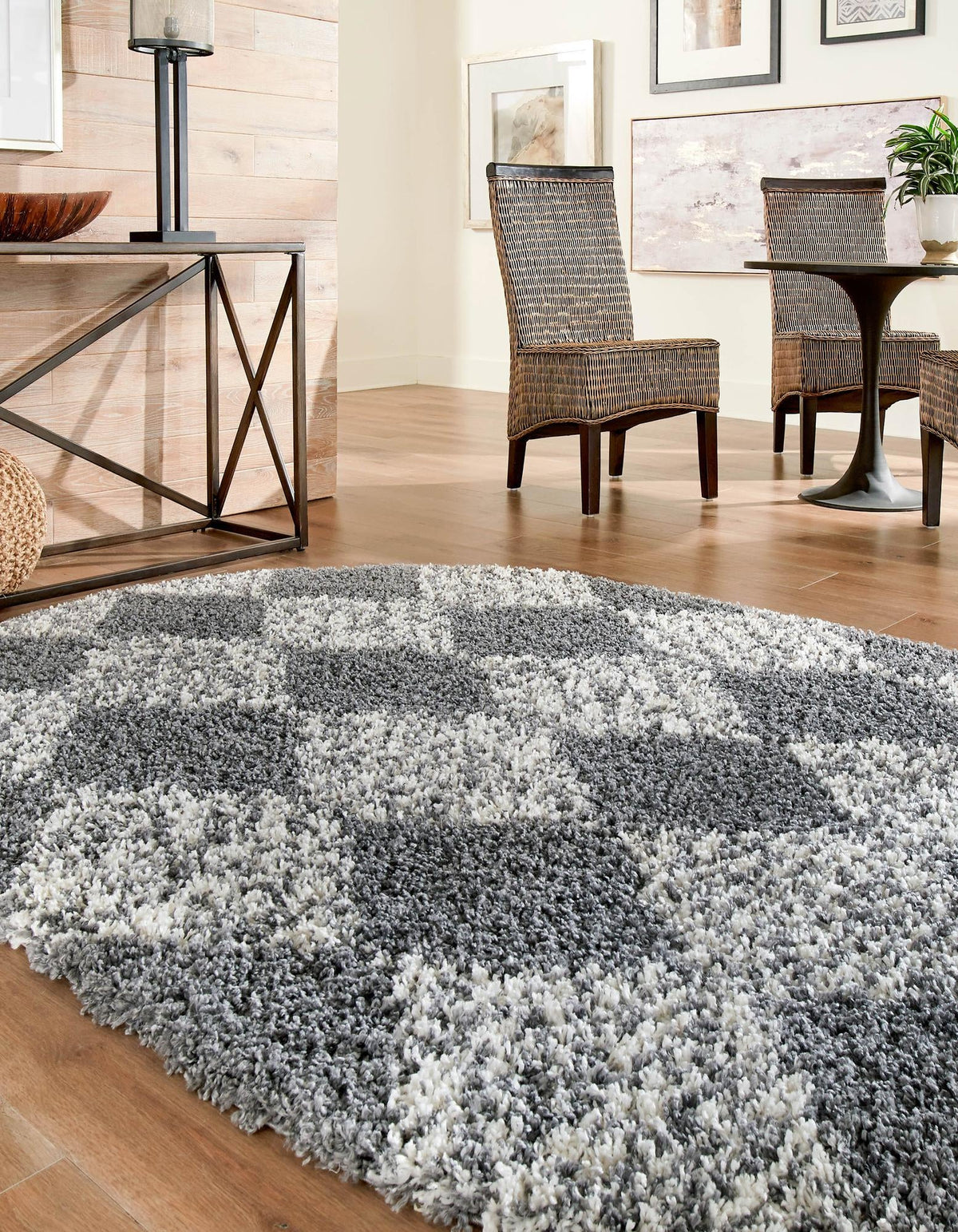 Tranquil Tides Shag Collection Area Rug -  Pebble Oval Gray  lifestyle 82