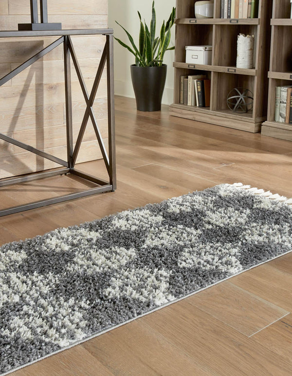 Tranquil Tides Shag Collection Area Rug -  Pebble Runner Gray  lifestyle 55