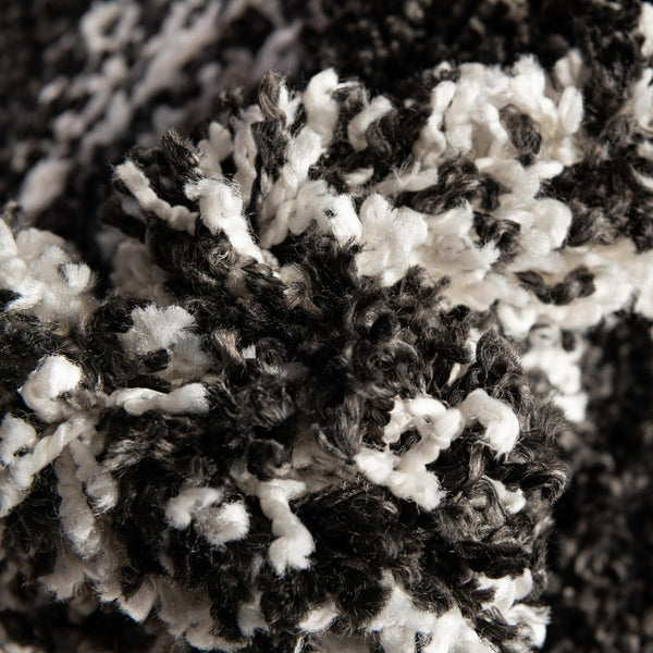 Tranquil Tides Shag Collection Area Rug -  Pebble Rectangle Black and White  lifestyle 28