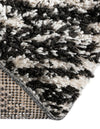 Tranquil Tides Shag Collection Area Rug -  Pebble Round Black and White  lifestyle 104