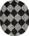 Tranquil Tides Shag Collection Area Rug -  Pebble Oval Black and White  lifestyle 55