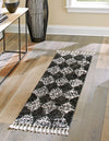 Tranquil Tides Shag Collection Area Rug -  Pebble Runner Black and White  lifestyle 70