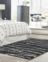 Tranquil Tides Shag Collection Area Rug -  Frost Rectangle Black and White  lifestyle 10