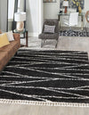 Tranquil Tides Shag Collection Area Rug -  Frost Square Black and White  lifestyle 47
