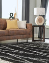 Tranquil Tides Shag Collection Area Rug -  Frost Square Black and White  lifestyle 63