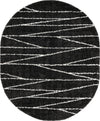 Tranquil Tides Shag Collection Area Rug -  Frost Oval Black and White  lifestyle 30