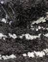Tranquil Tides Shag Collection Area Rug -  Frost Oval Black and White  lifestyle 60