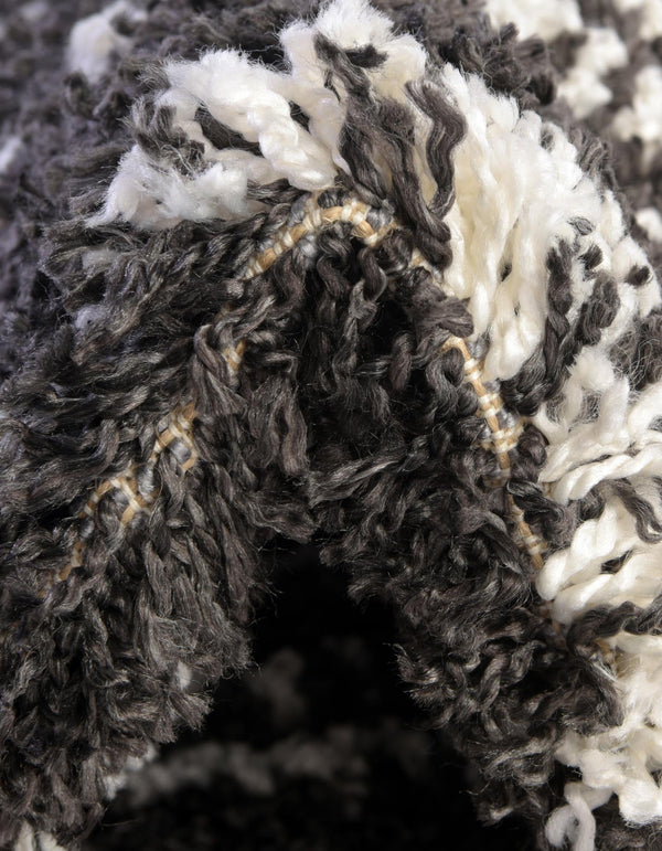 Tranquil Tides Shag Collection Area Rug -  Frost Oval Black and White  lifestyle 76