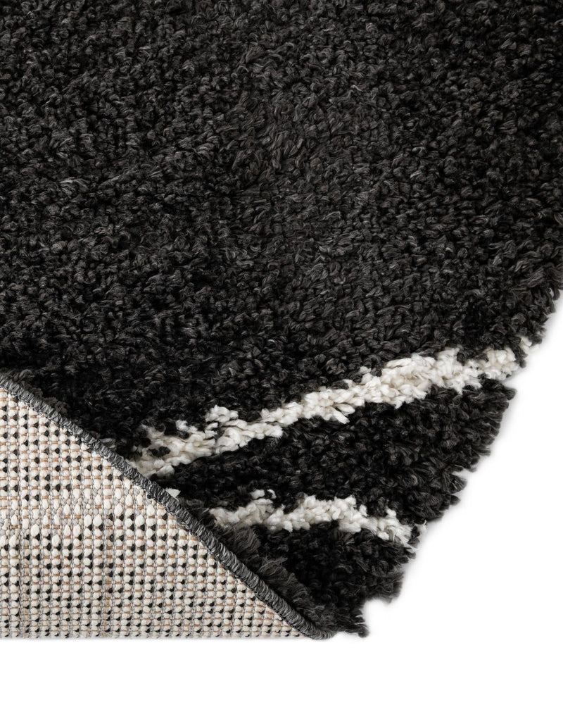 Tranquil Tides Shag Collection Area Rug -  Frost Oval Black and White  lifestyle 84