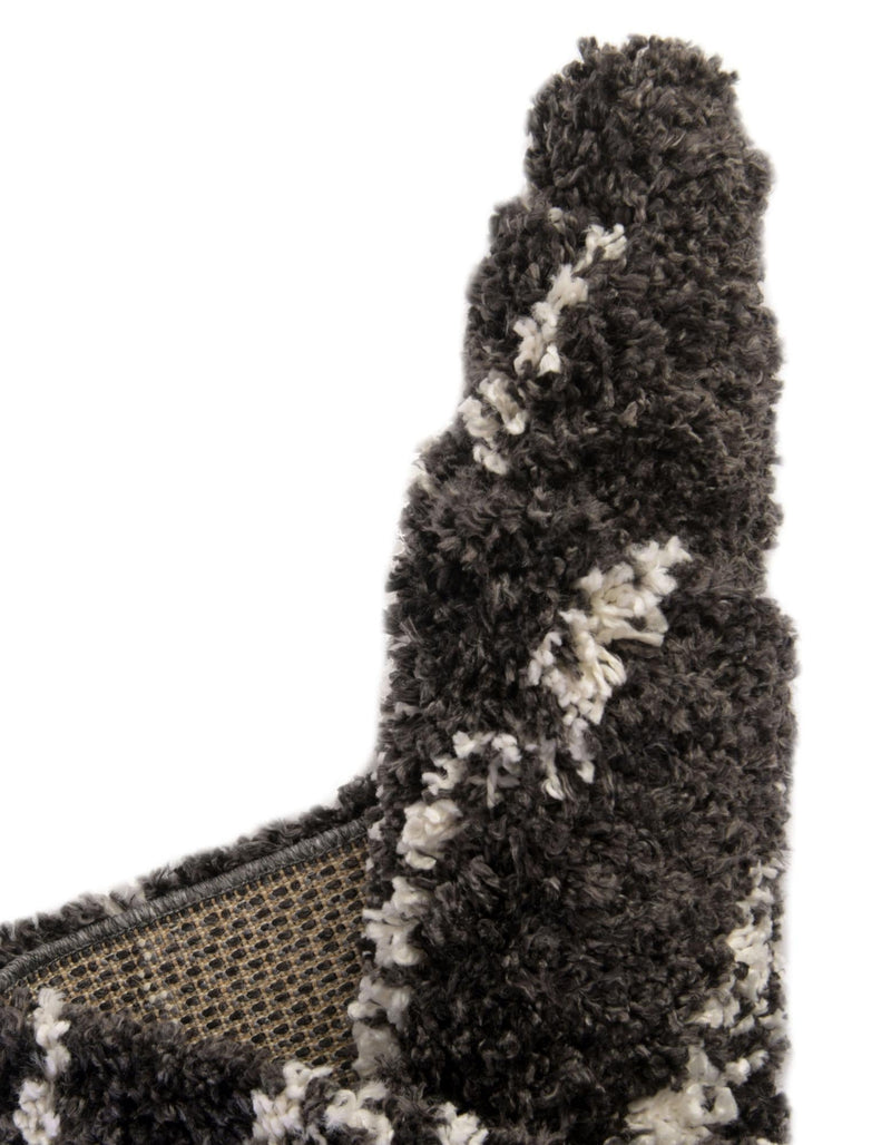 Tranquil Tides Shag Collection Area Rug -  Frost Oval Black and White  lifestyle 94