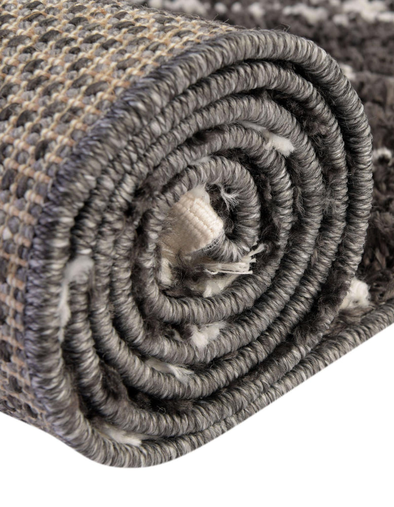 Tranquil Tides Shag Collection Area Rug -  Frost Oval Black and White  lifestyle 99
