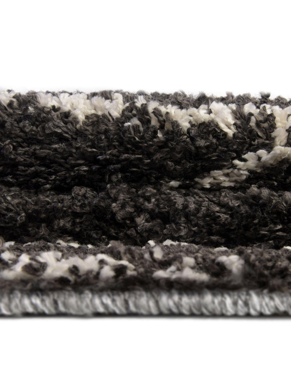 Tranquil Tides Shag Collection Area Rug -  Frost Oval Black and White  lifestyle 109