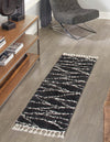 Tranquil Tides Shag Collection Area Rug -  Frost Runner Black and White  lifestyle 39