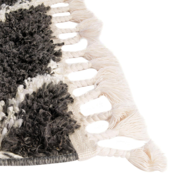 Tranquil Tides Shag Collection Area Rug -  Frost Runner Black and White  lifestyle 69