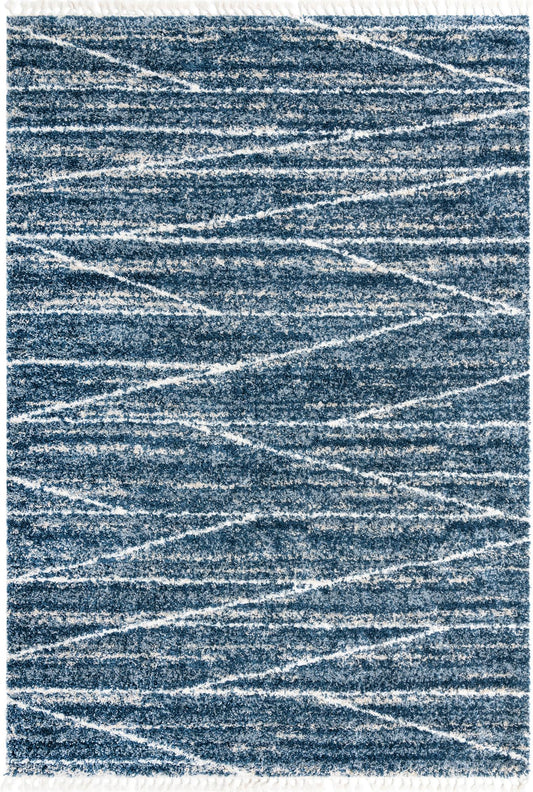 Tranquil Tides Shag Collection Area Rug -  Frost Rectangle Blue Main