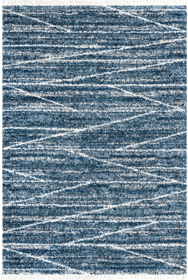 Tranquil Tides Shag Collection Area Rug -  Frost Rectangle Blue Main