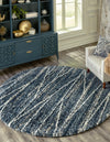 Tranquil Tides Shag Collection Area Rug -  Frost Round Blue  lifestyle 32