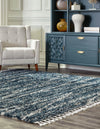Tranquil Tides Shag Collection Area Rug -  Frost Square Blue  lifestyle 64