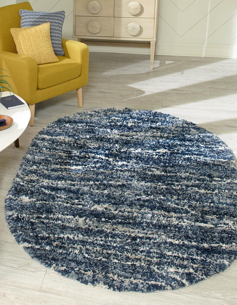 Tranquil Tides Shag Collection Area Rug -  Frost Oval Blue  lifestyle 33