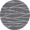 Tranquil Tides Shag Collection Area Rug -  Frost Round Gray  lifestyle 26
