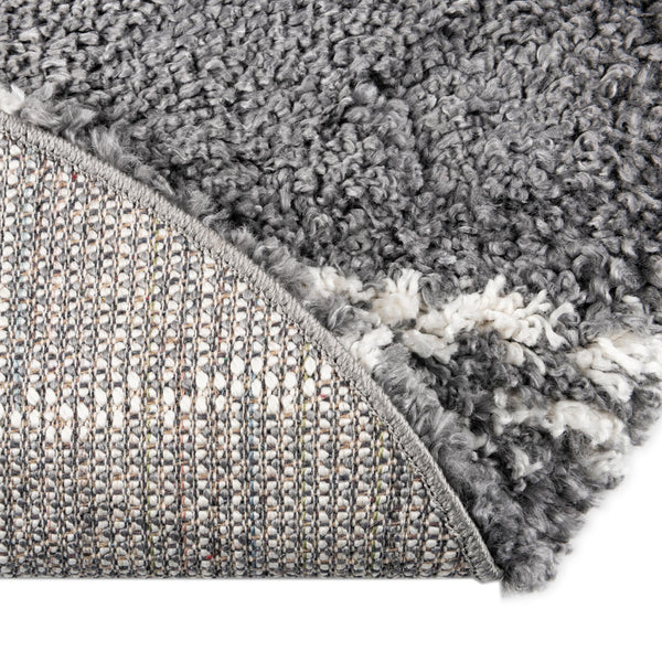 Tranquil Tides Shag Collection Area Rug -  Frost Round Gray  lifestyle 80
