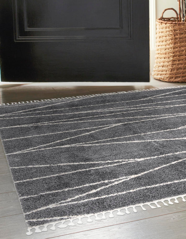 Tranquil Tides Shag Collection Area Rug -  Frost Square Gray  lifestyle 43
