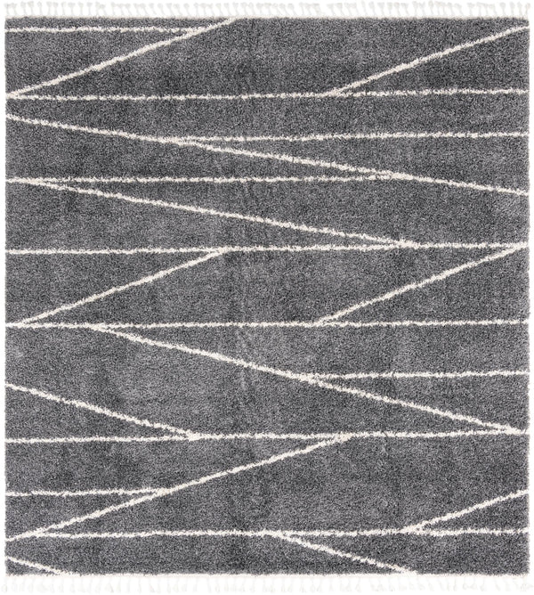 Tranquil Tides Shag Collection Area Rug -  Frost Square Gray  lifestyle 27