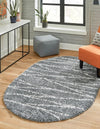 Tranquil Tides Shag Collection Area Rug -  Frost Oval Gray  lifestyle 50