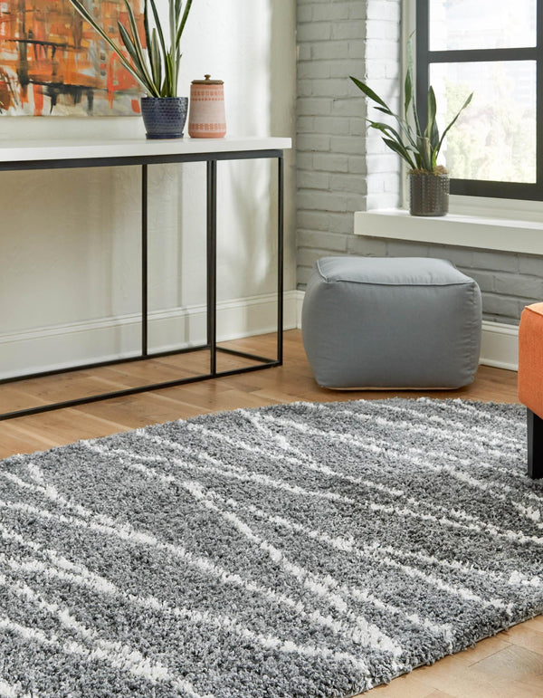 Tranquil Tides Shag Collection Area Rug -  Frost Oval Gray  lifestyle 66