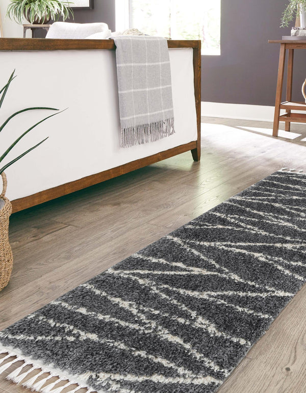 Tranquil Tides Shag Collection Area Rug -  Frost Runner Gray  lifestyle 44