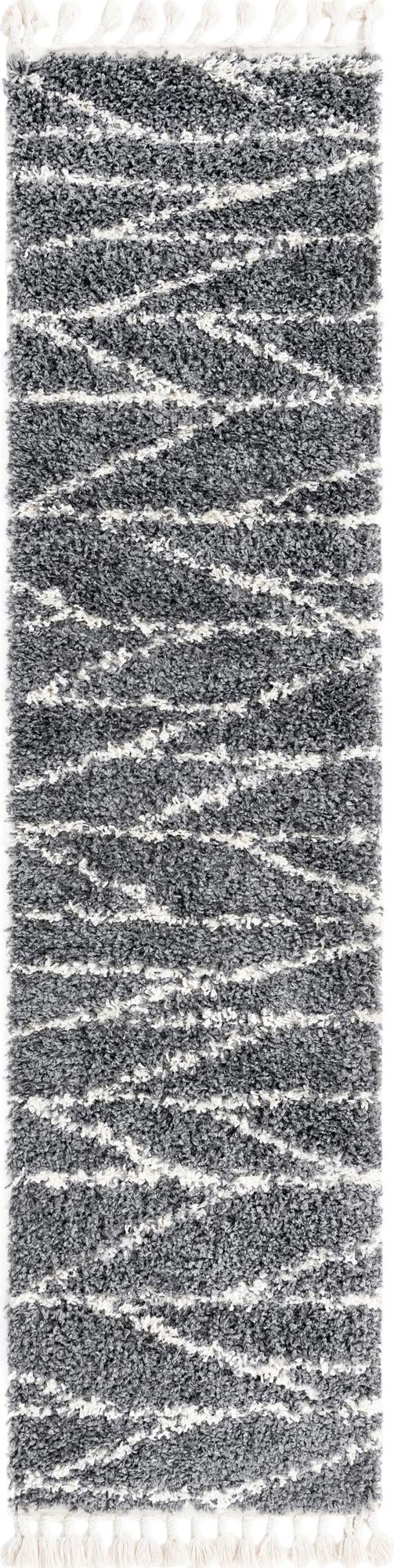 Tranquil Tides Shag Collection Area Rug -  Frost Runner Gray  lifestyle 28