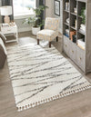 Tranquil Tides Shag Collection Area Rug -  Frost Rectangle White  lifestyle 7
