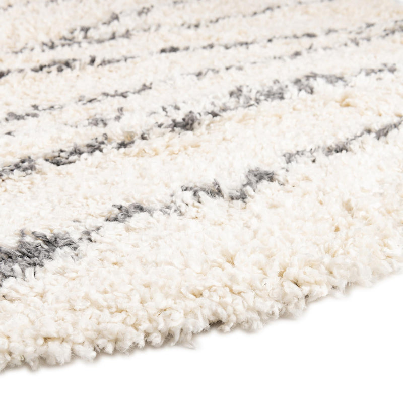 Tranquil Tides Shag Collection Area Rug -  Frost Round White  lifestyle 81