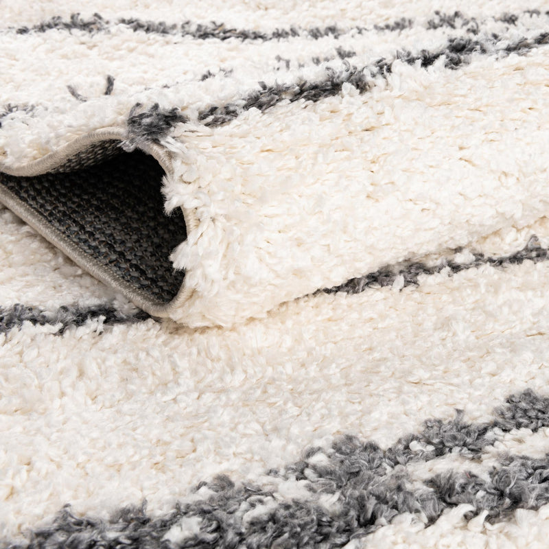 Tranquil Tides Shag Collection Area Rug -  Frost Square White  lifestyle 59