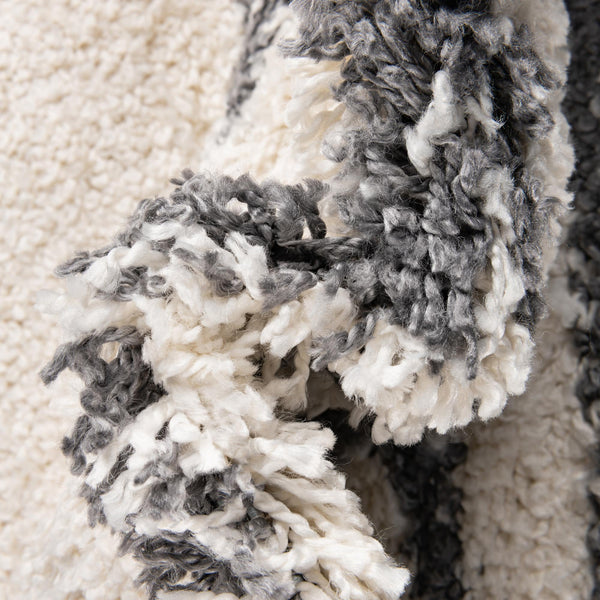 Tranquil Tides Shag Collection Area Rug -  Frost Square White  lifestyle 75