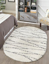 Tranquil Tides Shag Collection Area Rug -  Frost Oval White  lifestyle 52