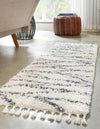 Tranquil Tides Shag Collection Area Rug -  Frost Runner White  lifestyle 69