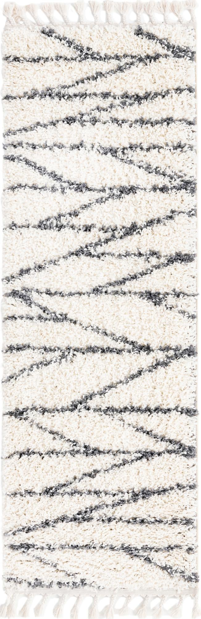 Tranquil Tides Shag Collection Area Rug -  Frost Runner White  lifestyle 59